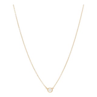 Diamonds by the Yard Single Diamond Pendant in Yellow Gold by Elsa Peretti T&Co For Sale
