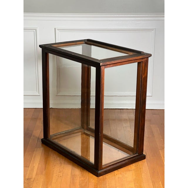 Antique English Six-Pane Glass and Mahogany Display Showcase Vitrine, C. 1900 For Sale - Image 4 of 14