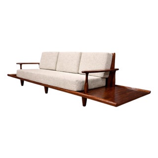 Sofa in Rosewood & Bouclé by Liceu De Artes E Ofícios, Brazilian Modern, 1960s For Sale