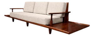 Sofa in Rosewood & Bouclé by Liceu De Artes E Ofícios, Brazilian Modern, 1960s