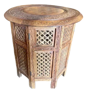 Vintage Middle-Eastern Carved Side Table