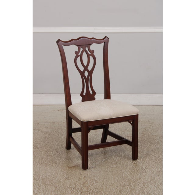 Set of 10 Knob Creek Cherry Chippendale Dining Chairs For Sale - Image 11 of 18