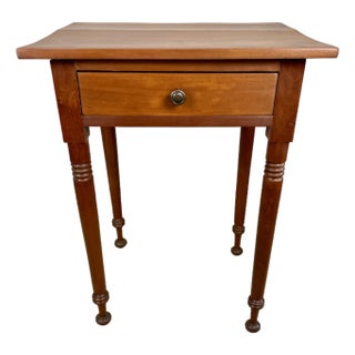 Cherry One-Drawer Table W/ Distinctive Feet -- 19th Century For Sale