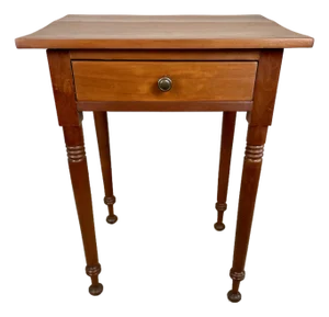 Cherry One-Drawer Table W/ Distinctive Feet -- 19th Century