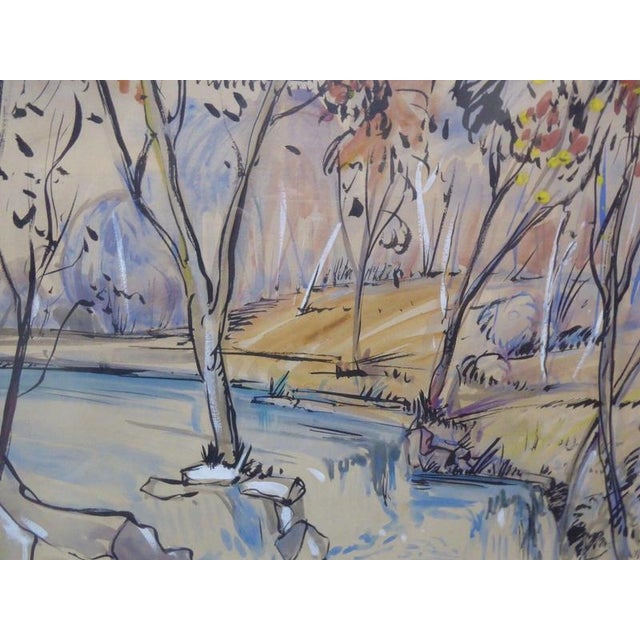 Walter Leslie Fenner, Magical Waterfall, 1960s, Watercolor For Sale - Image 14 of 15