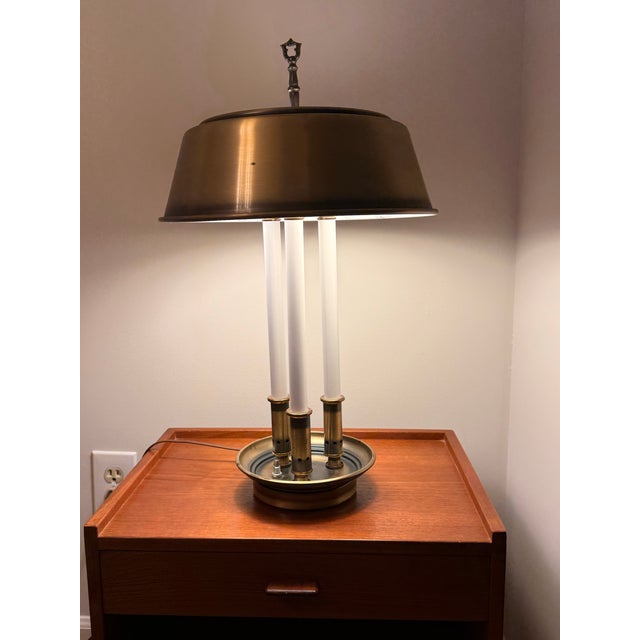 Bring a touch of timeless French refinement to your desk or console table with this exceptional mid-century Bouillotte-...