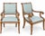Neo-Classical Style Italian Carved Fruitwood and Painted Bergere Chairs - Pair For Sale - Image 4 of 7