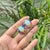 Art Deco 18k White Gold 18.2ct Opal & Multi Sapphire Cluster Stud Earrings With Diamonds- 2 Pieces For Sale - Image 3 of 15