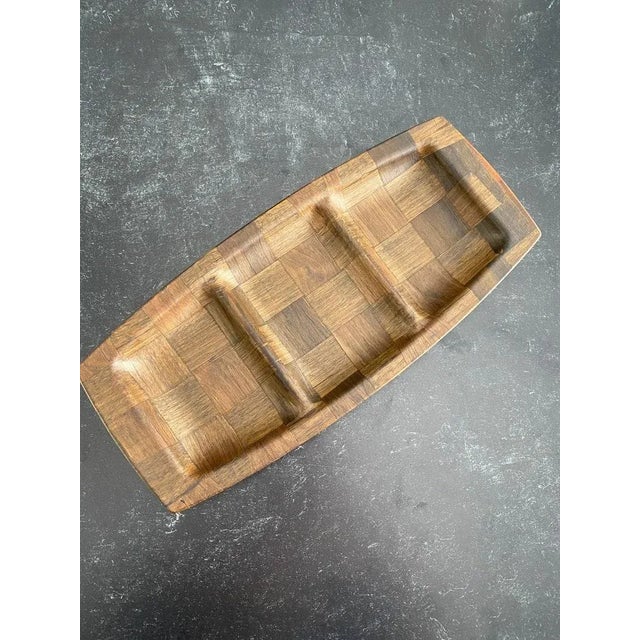 1960s 1960s Vintage Mid-Century Modern Weavewood Tray For Sale - Image 5 of 5