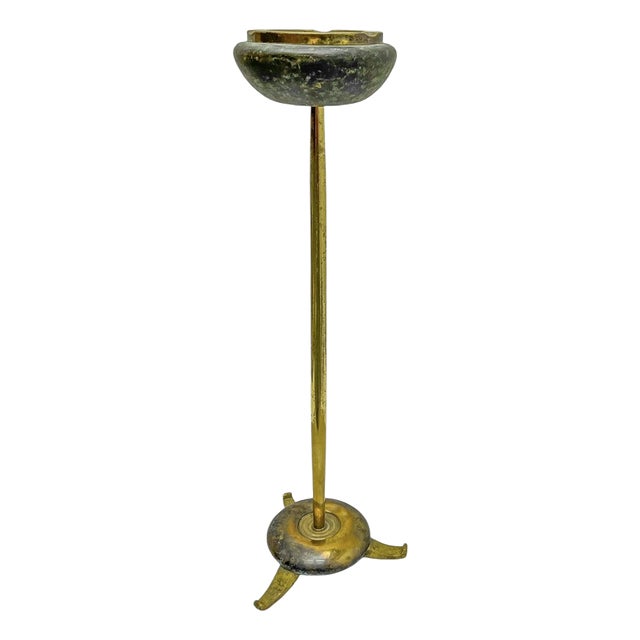 Mid-Century Modern Brass Ashtray Stand, 1950s For Sale