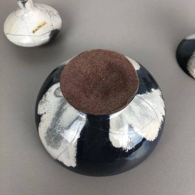 Grey Ceramic Studio Pottery Vases from Otto Keramik, Germany, 1980s, Set of 3 For Sale - Image 18 of 18