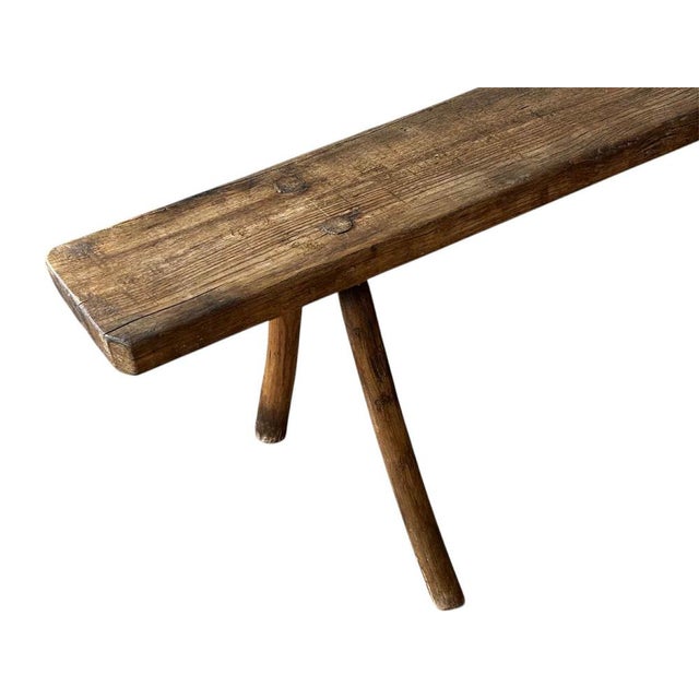 Antique French Rustic Farmhouse Bench For Sale - Image 14 of 15