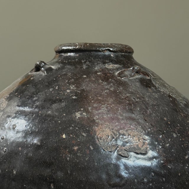 Ceramic Antique 17th Century Chinese Dark Glazed Stoneware Jar (Shiwan Kilns) For Sale - Image 7 of 12
