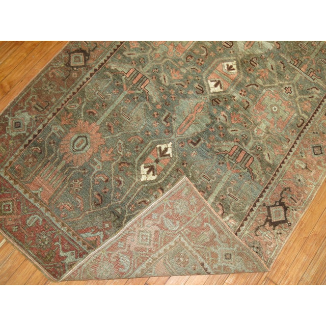 Early 20th Century Early 20th Century Green Persian Tribal Bidjar Rug For Sale - Image 5 of 18