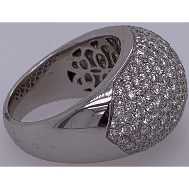 Unisex White Gold 18 Karat 10 Carat Diamond Cluster Ring 10.7 Grams For Sale - Image 9 of 12