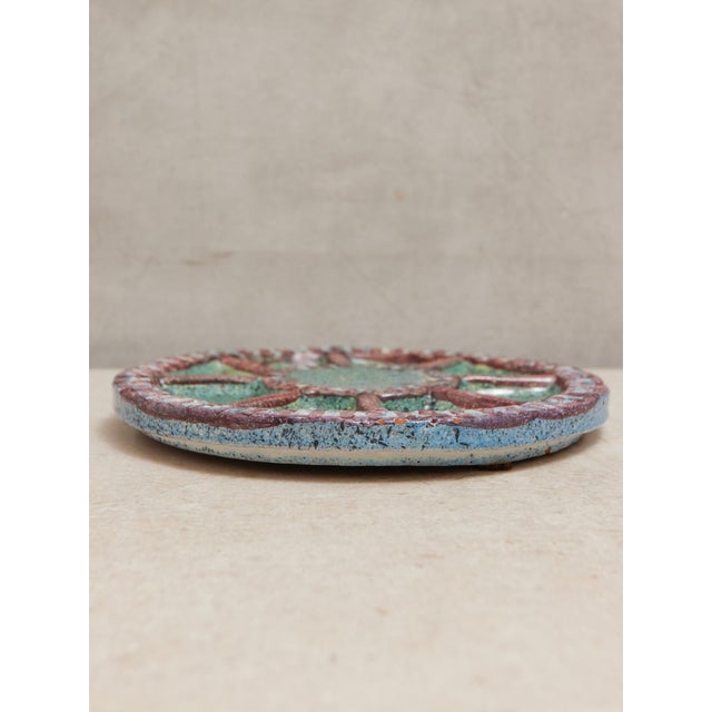 Ceramic Spanish 1960s Alfaraz Hand Made Studio Pottery Plate For Sale - Image 7 of 16