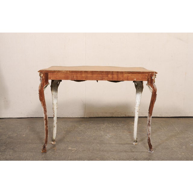 Mid 20th Century Italian Console W/ Lovely Swag Carved Skirt For Sale - Image 4 of 10