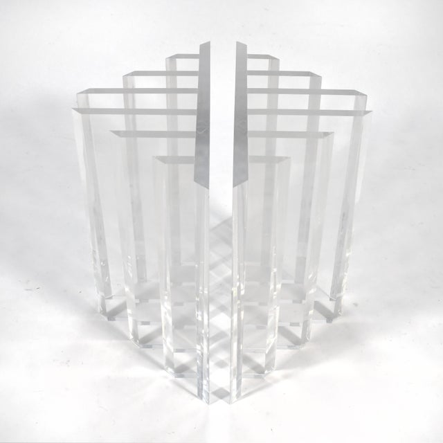 John Mascheroni John Mascheroni Lucite Table Bases For Sale - Image 4 of 8