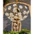 1970s 1970s Mid-Century Modern Italian Floral Chandelier in White Murano Glass and Brass For Sale - Image 5 of 7