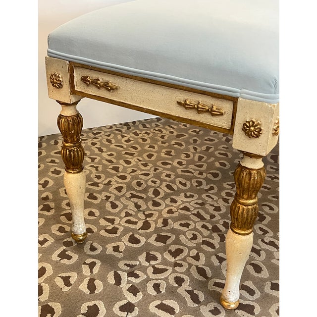 1950s French Louis XVI Style Painted Bench, 1950s For Sale - Image 5 of 15