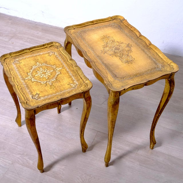 Neo-Classical Florentine Nesting Tables, Italy, 1960s, Set of 2 For Sale - Image 11 of 17
