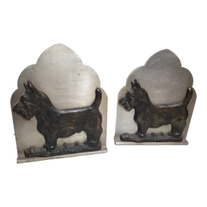 Vintage Steel and Cast Iron Scotty Dog Bookends-A Pair