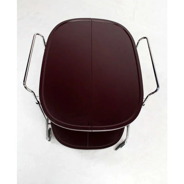 Silver Mid-Century Modern Cartel Folding Serving Cart For Sale - Image 8 of 11