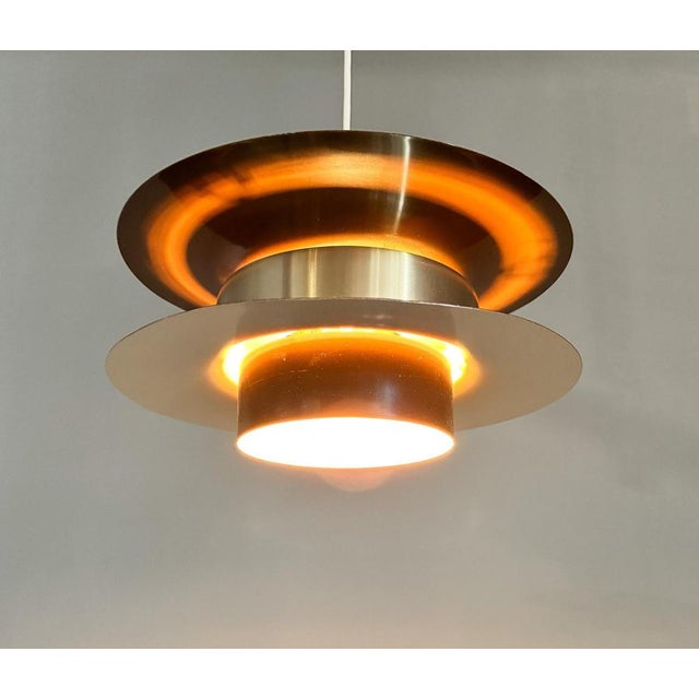 Space Age German Pendant Light in Metal, 1970s For Sale - Image 4 of 13