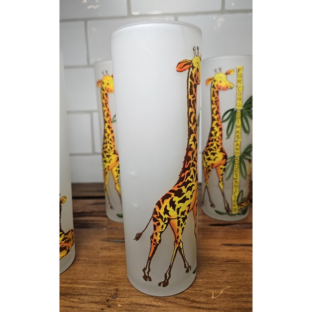 1950s Mid Century Modern Gay Fad Studios' "Giraffe" Tom Collins Glasses - Set of 8 For Sale - Image 10 of 16