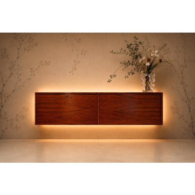 Brazilian Modern Floating Bar / Sideboard in Hardwood by Carlo Hauner, 1950s For Sale - Image 18 of 18