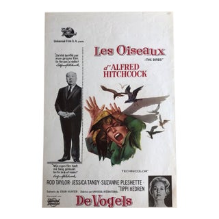 Original 1963 Alfred Hitchcock 'The Birds' Belgian Movie Poster For Sale