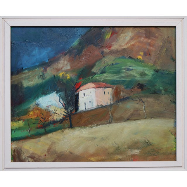 Piero Leo, Landscape, 1971, Oil Painting on Hardboard, Framed For Sale - Image 6 of 11