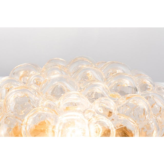 1960s Small Amber Bubble Glass Flush Mount attributed to Limburg, Germany, 1960s For Sale - Image 5 of 8