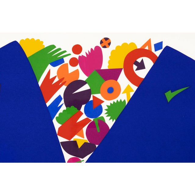 Late 20th Century Daniel Gelakoska Blue Vase Contemporary Serigraph With Embossed Artist Seal For Sale - Image 5 of 5