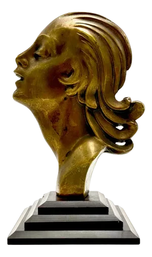 French Art Deco Female Bronze Statue, 1930s