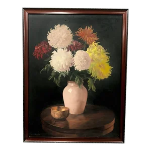 1940 Vintage Still Life With Flowers by Werner Mollweide