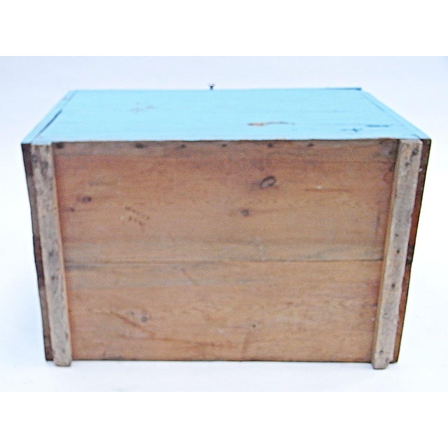 Blue Trunk in Softwood with Cord Handles For Sale - Image 17 of 18