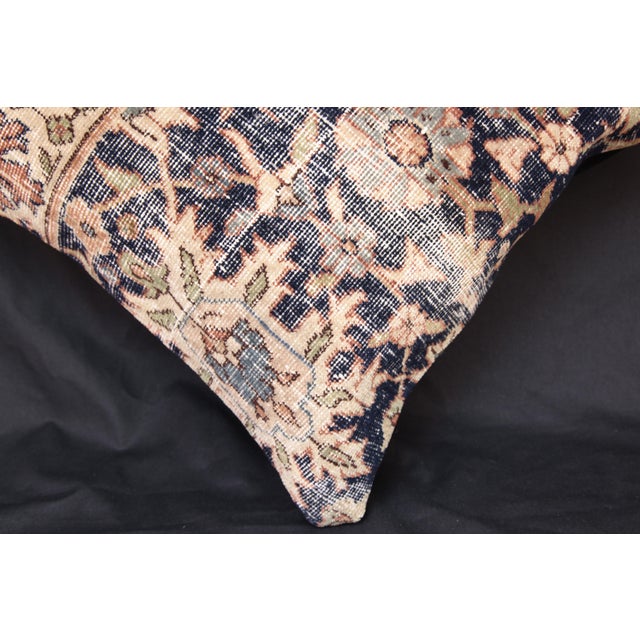 Ink Blue Handmade Navy Blue Rug Pillow Cover -20'' X 20'' For Sale - Image 8 of 13