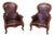 Victorian Leather Spoon-Back Easy Chairs, Set of 2 For Sale