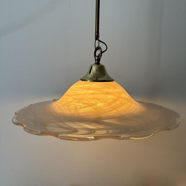 Murano Glass Swirl Hanging Lamp, 1970s For Sale - Image 3 of 14