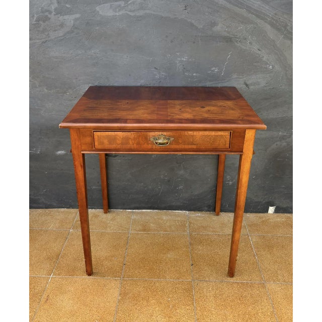 Brown French Louis XVI Style Writing Desk with Gallery, 1930s For Sale - Image 8 of 11