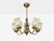 Swedish Mid-Century Modern, Pendant Light or Chandelier, Brass, Glass, Sweden, 1950s A five light chandelier or pendant...