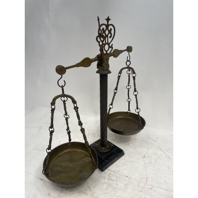 Vintage Bronze and Marble Scale, 1920s For Sale - Image 10 of 14