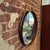 Vintage Round Mirror with Teak Frame For Sale - Image 3 of 6