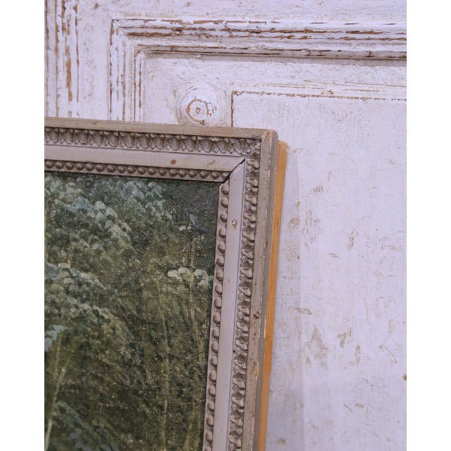 Wood 18th Century French Rococo Pastoral Courtship Painting in Gray Frame For Sale - Image 7 of 9