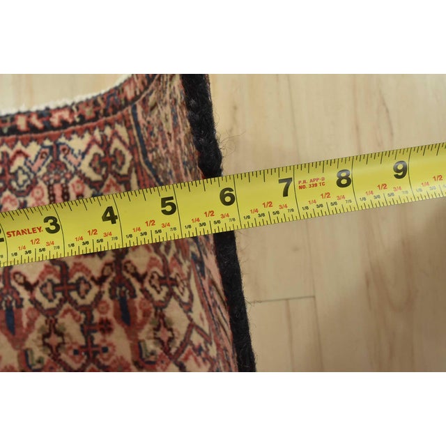 Hamedan Runner 3’3” X 8’11” Ivory Wool Vintage Tribal Hand-Knotted Carpet For Sale - Image 13 of 15