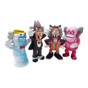Kaws, Cereal Monsters, Complete Set of 4 Painted Vinyl Sculptures, New in Boxes, 2024