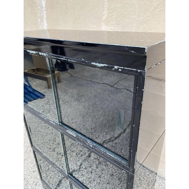 Late 20th Century Globe Wernicke Steel Metal Glass Sliding Door 3 Section Stacking Bookcase For Sale - Image 11 of 12