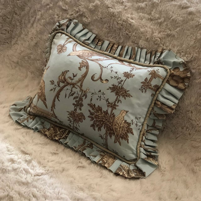 Neoclassical Vintage Brunschwig & Fils Kininvie Toile Pillow With Down Feather Insert For Sale - Image 3 of 12