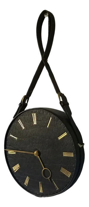 Mid-Century Leather Wall Clock